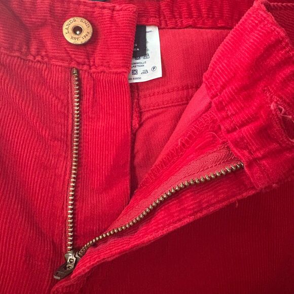 Lands End Fit 2 Corduroy Bootcut Pants Cherry Red Festive Cotton Women's Size 10 - Picture 5 of 8